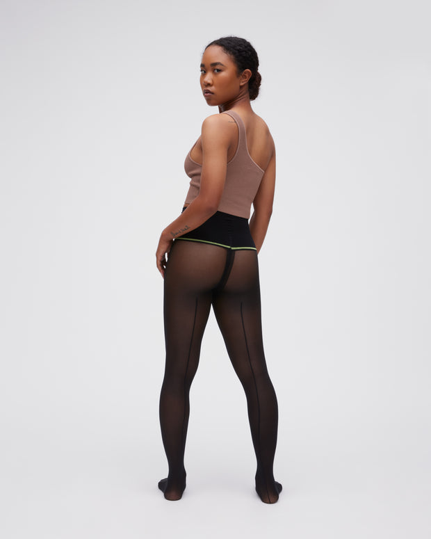 Collants super transparents et résistants aux déchirures avec couture arrière